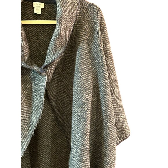 Kenar Women's Plus Size 2X Chevron Waterfall Wool Blend Cardigan Casual Work - Picture 2 of 6